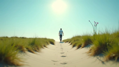 Solitary Person Walking Barefoot On Soft Sand