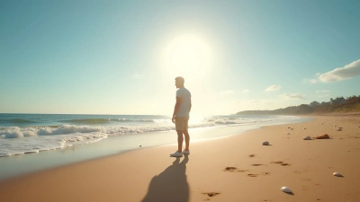 Solitary Person On Warm Sandy Beach