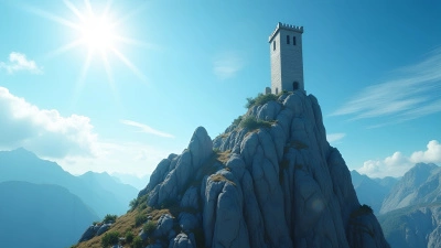 Solitary Stone Tower On Rugged Mountain