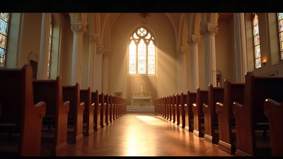Spacious Church Interior With Wooden Pews