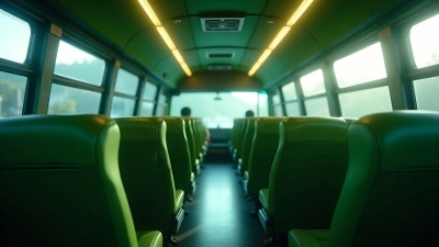 Spacious Green Bus Interior With Comfortable Seating