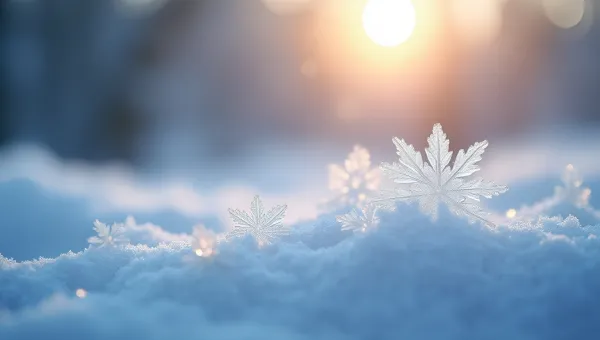 Sparkling Frozen Snowflakes In Winter Landscape