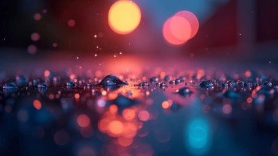 Sparkling Water Droplets With Colorful Bokeh Lights