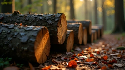 Stacked Weathered Tree Trunks Outdoors