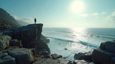 Standing On Rugged Gray Stone Cliffs By The Sea