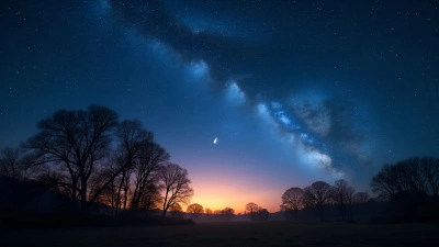 Starry Night Sky Over Peaceful Landscape