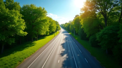 Straight Gray Concrete Road With Green Trees