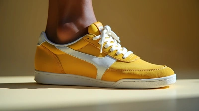 Stylish Yellow White Lace-Up Sneaker Close-Up