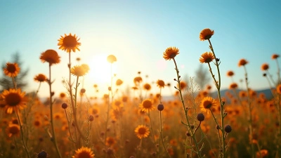 Sunlit Field of Brown Flowers in Daylight