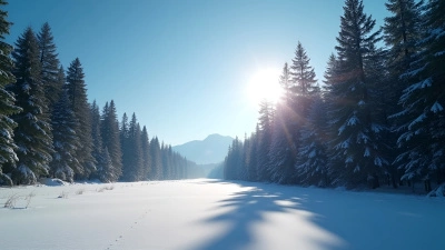 Sunlit Forest and Snow-Covered Field