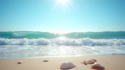 Sunlit Ocean Waves Rolling to Beach