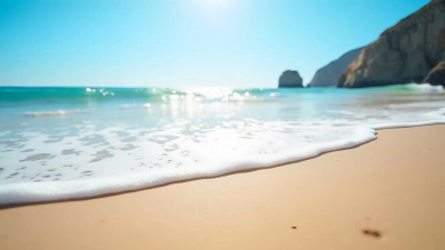 Sunlit Shoreline With Smooth Brown Sand