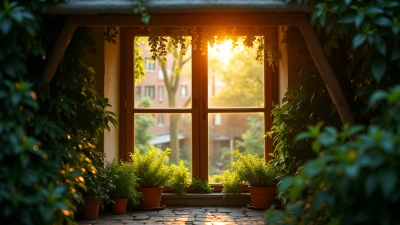 Sunlit Window With Vibrant Green Plants