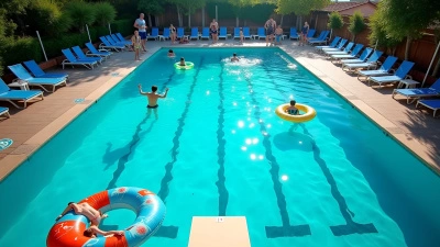 Swimming Pool Scene With Diving Board Activity