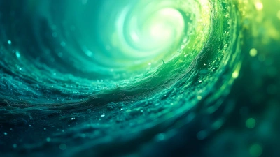 Swirling Green and Blue Abstract Painting