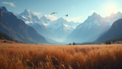 Tall Brown Grasses in Mountain Field