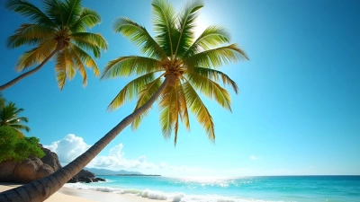 Tall Coconut Palm Tree On Tropical Beach