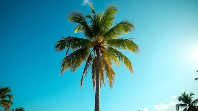 Tall Coconut Tree Against Clear Blue Sky
