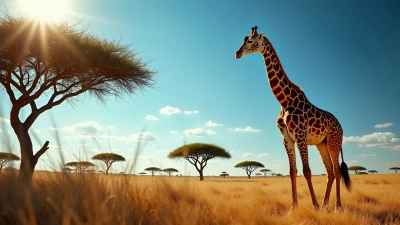 Tall Giraffe Standing Gracefully In African Savanna