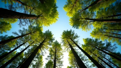 Tall Trees Towering Against Clear Sky