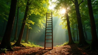 Tall Wooden Ladder In Serene Forest Clearing