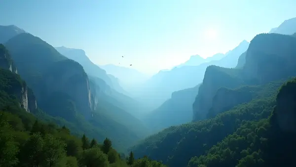 Towering Mountains With Lush Green Forests