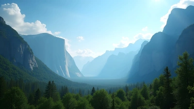 Towering Mountains With Lush Green Trees Landscape