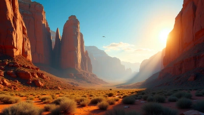 Towering Rock Formations Under Blue Sky