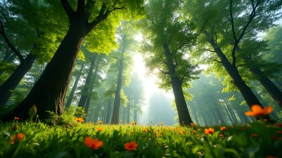 Towering Trees With Vibrant Green Leaves