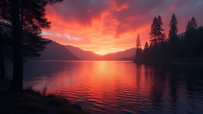 Tranquil Lake Reflecting Sunset Colors