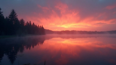 Tranquil Lake Reflecting Vibrant Sunset Colors