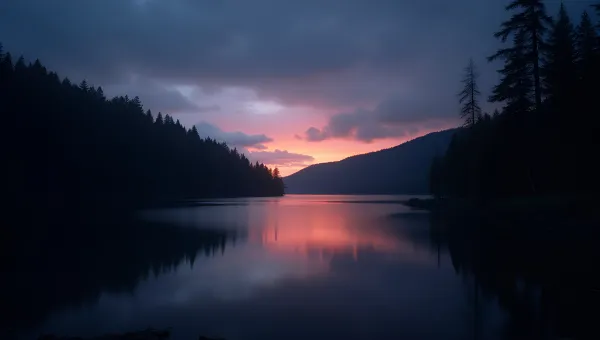 Tranquil Lake Silhouette at Twilight