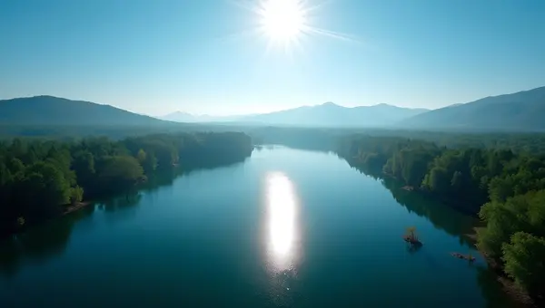 Tranquil Lake Surrounded by Green Trees