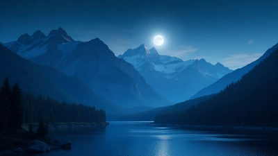 Tranquil Mountain Landscape Under Starry Sky