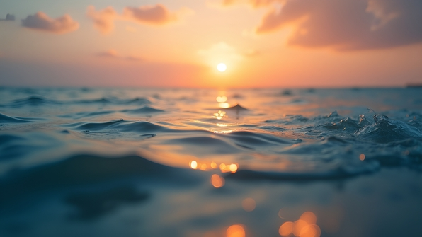 Tranquil Ocean Sunset With Gentle Waves