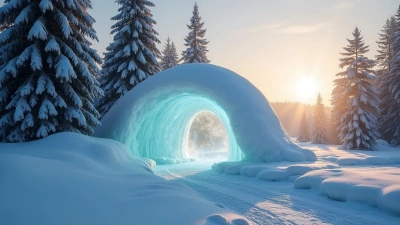 Translucent Ice House In Winter Landscape