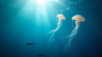 Translucent Jellyfish Floating In Sunlit Ocean