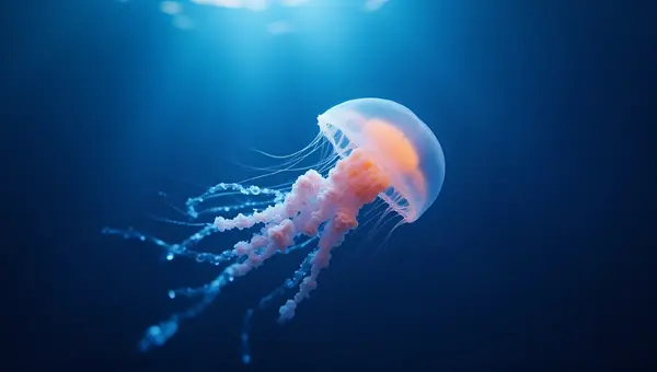 Translucent Jellyfish With Glowing Tentacles