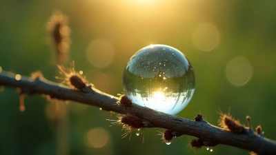 Transparent Glass Orb On Dried Plant Stem