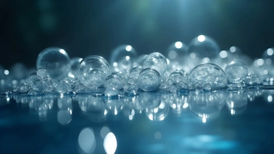 Transparent Water Bubbles Clustered On Reflective Surface