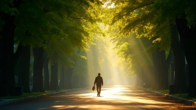 Tree-Lined Street With Solitary Walker