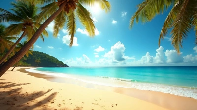 Tropical Beach With Golden Sand And Turquoise Waves