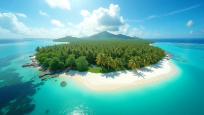 Tropical Island Aerial View With Turquoise Waters