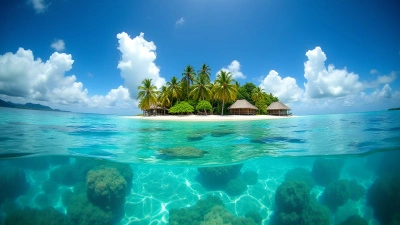 Tropical Island Scene in Micronesia with Turquoise Waters