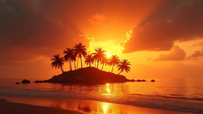 Tropical Island Silhouette at Golden Hour