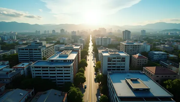 Urban Cityscape Bird’s-Eye View With Architecture