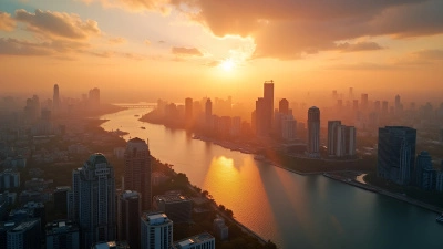 Urban Skyline Aerial View At Sunset
