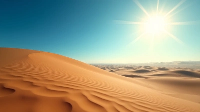 Vast Brown Sand Field Under Clear Blue Sky