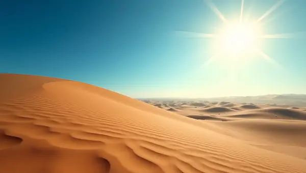 Vast Brown Sand Field Under Clear Blue Sky