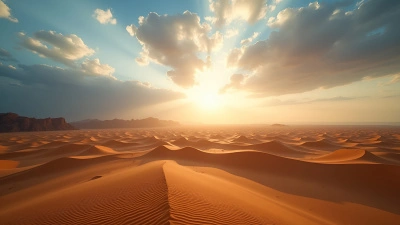 Vast Desert Landscape Under Dynamic Sky